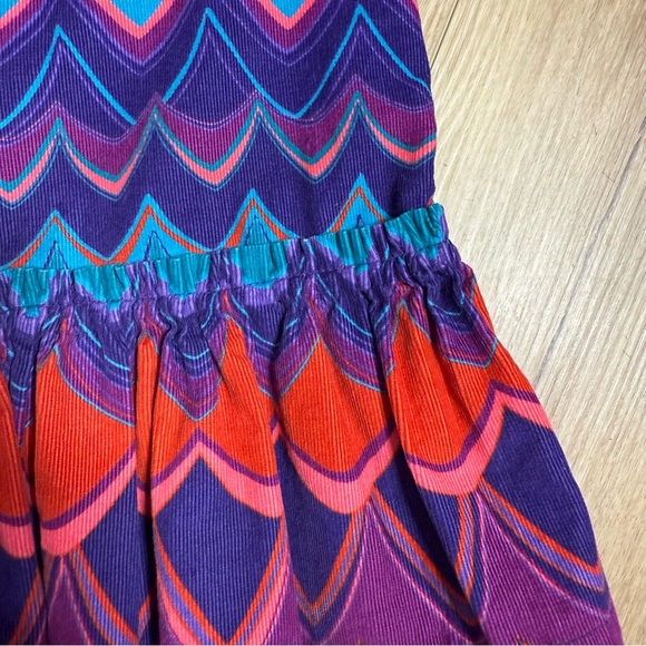 Girls Baby GAP Sz 2T l/s Drop Waist Dress Corduroy Scallop Pattern Purple Pink - Picture 3 of 6